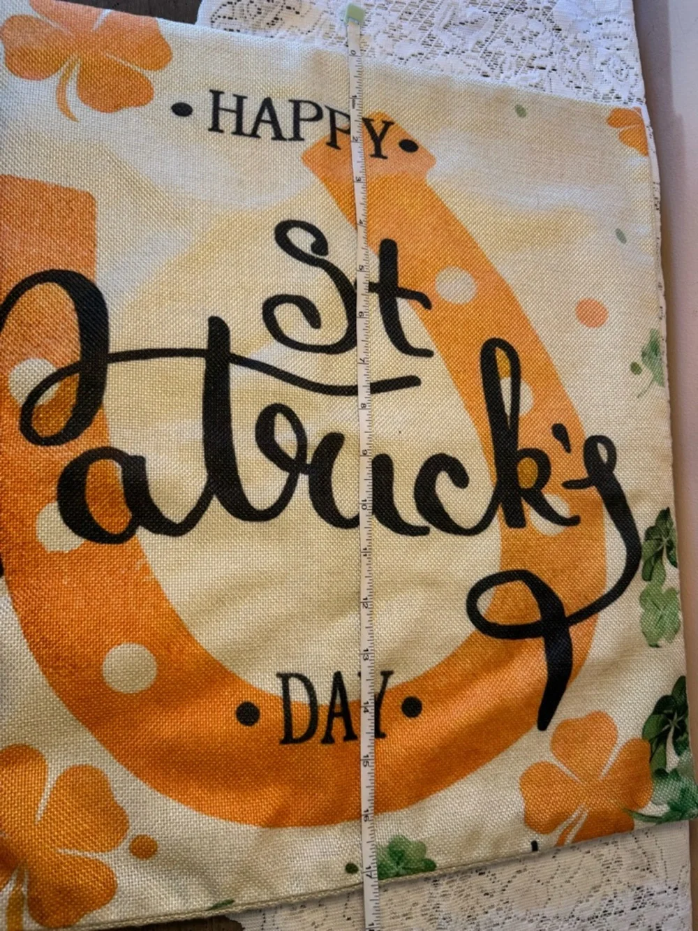St. Patrick's Day Decorative Pillow Cover - Orange & Green